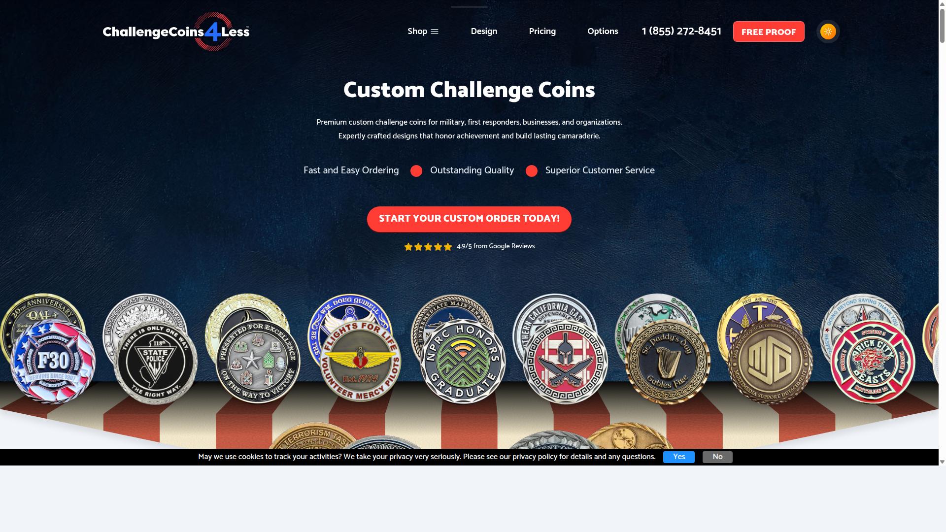 Challenge Coins 4 Less website