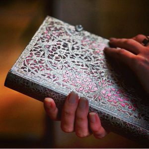 PaperBlanks Silver Filigree Collection Blush Pink