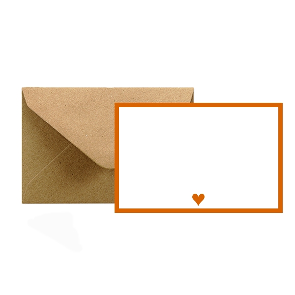 Gold Foiled Heart Notecard (Set of 8 – 100) with Envelope