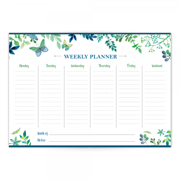 Weekly Desk Planner Butterfly Notepad Mouse pad- Daily To-Do Lists & Notes