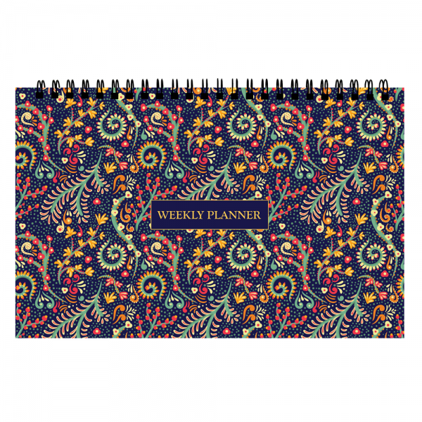 Weekly Desk Planner Floral NoteBook Stand – Daily Schedule, Notes & Reminders